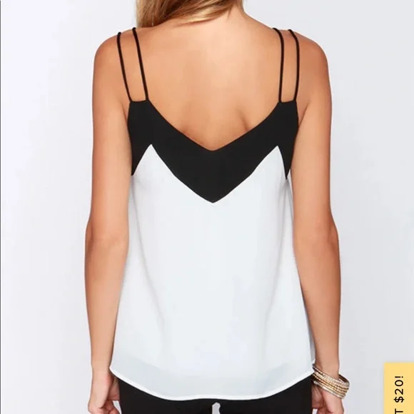 Lulu’s Ivory and Black Tank - Picture 4 of 6